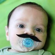 Mustache Boy Pacifier RED Johnny Depp Style