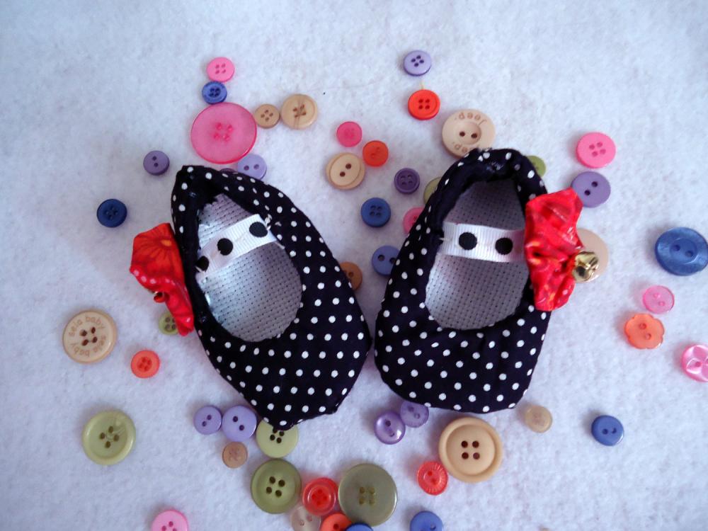 Baby Ballet Shoes Polka Dots And Bells