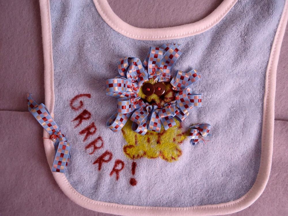 REVERSIBLE Handpainted Bib Ribbons And Funny Phrase