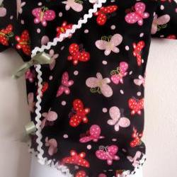Handmade Kimono Onesie Butterflies Sizes 0 Months to 24 Months