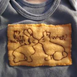 Easter Baby Shirt Handmade For Boys Embroidered Chocolate Bunnies