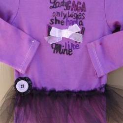 SPRING SALE CLEARANCE Lady Gaga Onesie Rocker Style With Attached Tu Tu