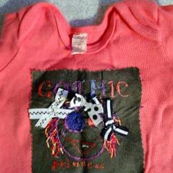 SPRING SALE CLEARANCE Baby Tee Handmade Embroidered Gothic Art