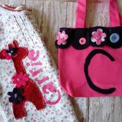 Monogrammed Girls shirt 3T Set With Matching Purse