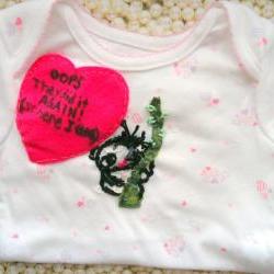 SALE Baby Onsie Handmade Embroidered Koala With Funny Saying