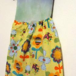 Infant Summer Dress Tied Dyed With Fabric Flowers