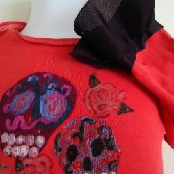 Ruffled Onesie Skull Art Glow In The Dark